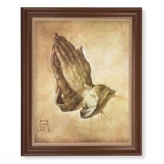 13 1/2" x 16 9/16" Walnut Finished Frame with 11" x 14" Praying Hands Textured Art
