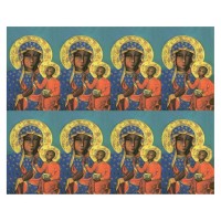Aurora Original Our Lady of Czestochowa Eight-Up Micro Perforated Bulk Prayer-Cards  - 125 sheets (1000 total cards)