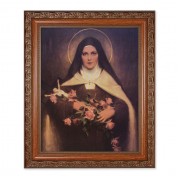 10" x 12" Ornate Wood Frame with an 8" x 10" St. Therese Print
