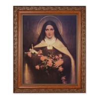 10" x 12" Ornate Wood Frame with an 8" x 10" St. Therese Print