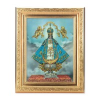 8 1/4" x 10 1/4" Gold Ornate Frame with a 6" x 8" Virgen de San Juan Print