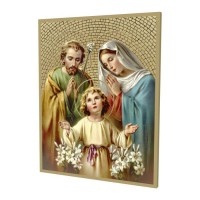 8" x 10" Gold Foil Mosaic Plaque of The Holy Family. 8" x 10" Gold Foil Mosaic Plaque of The Holy Family.