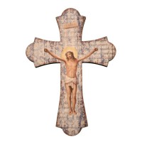 Crucifixion 10" Laser Cut Wood Vintage Cross