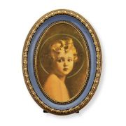 5 1/2" x 7 1/2" Oval Gold-Leaf Frame with a Chambers: Light of the World Print