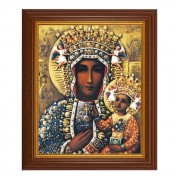 10 1/2" x 12 1/2" Walnut Finish Beveled Frame with 8" x 10" Our Lady of Czestochowa Textured Art 10 1/2" x 12 1/2" Walnut Finish Beveled Frame with 8" x 10" Our Lady of Czestochowa Textured Art