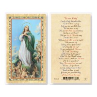 25pk - Lovely Lady Dressed In Blue Gold Stamped Laminated Holy Card  Pk 25