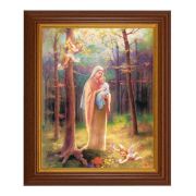 10 1/2" x 12 1/2" Walnut Finish Beveled Frame with 8" x 10" Madonna of the Woods Textured Art
