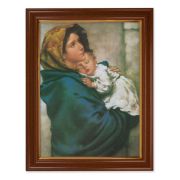 15 1/2" x 19 1/2" Walnut Finish Frame with Gold Accent and a 12" x 16" Madonna of the Street Textured Art