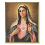 8" x 10" Gold Plaque Frame with a La Fuente: Immaculate Heart of Mary Print