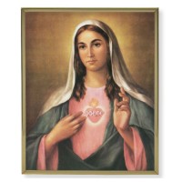 8" x 10" Gold Plaque Frame with a La Fuente: Immaculate Heart of Mary Print