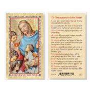 Ten Commandments - School Kids Laminated Holy Card. Inc. of 25