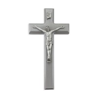 10" Grey Cross with Fine Pewter Corpus 10" Grey Cross with Fine Pewter Corpus