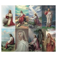 Assorted Pictures of Jesus Eight-Up Micro Perforated Bulk Prayer-Cards  - 125 sheets (1000 total cards)