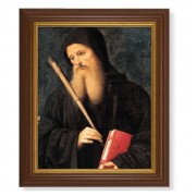 10 1/2" x 12 1/2" Walnut Finish Beveled Frame with 8" x 10" Perugino: Saint Benedict Textured Art