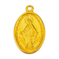 25pk - Gold Aluminum Miraculous Medal  Sold in Inc of 25