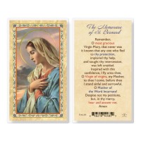 25pk - Our Lady Grace Mem Saint Bernard Gold Stamped Laminated Holy Card  Pk 25