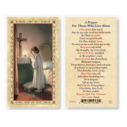 25pk - Prayer For Those Who Live Alone  Gold Stamped Laminated Holy Card  Pk 25