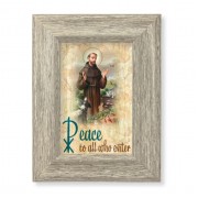 6 1/2" x 8 1/2" Grey Weathered Frame with St. Francis - Home Blessing Artwork on Wood Plaque