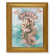 10" x 12" Gold Leaf Finish Beveled Frame with 8" x 10" St. Joseph Textured Art