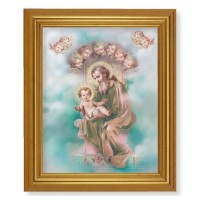 10" x 12" Gold Leaf Finish Beveled Frame with 8" x 10" St. Joseph Textured Art