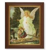 10 1/2" x 12 1/2" Walnut Finish Beveled Frame with 8" x 10" Guardian Angel Textured Art 10 1/2" x 12 1/2" Walnut Finish Beveled Frame with 8" x 10" Guardian Angel Textured Art