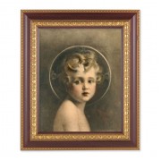 11 1/2" x 13 1/2" Cherry Frame with Gold Trim with an 8" x 10" Chambers: Light of the World Print