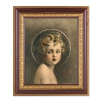 11 1/2" x 13 1/2" Cherry Frame with Gold Trim with an 8" x 10" Chambers: Light of the World Print