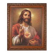 10" x 12" Ornate Wood Frame with an 8" x 10" La Fuente: The Sacred Heart of Jesus Print