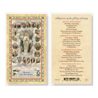 25pk - Mysteries Of The Rosary  Gold Stamped Laminated Holy Card  Pk 25