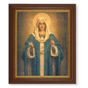 10 1/2" x 12 1/2" Walnut Finish Beveled Frame with 8" x 10" Hook: Our Lady of the Rosary Textured Art