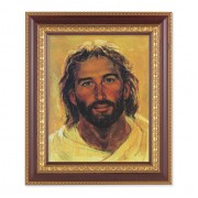 11 1/2" x 13 1/2" Cherry Frame with Gold Trim with an 8" x 10" Hook: Head of Christ Print