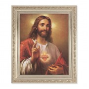 10" x 12" Ornate Silver Frame with a LaFuente: The Sacred Heart of Jesus Print