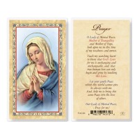 25pk - Our Lady Of Mental Peace Gold Stamped Laminated Holy Card  Pk 25
