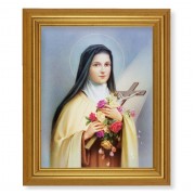 10" x 12" Gold Leaf Finish Beveled Frame with 8" x 10" St. Therese Textured Art