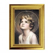 6 3/4" X 8 3/4" Gold Leaf Finish Frame with 5" X 7" Chambers: Divine Innocence Textured Art