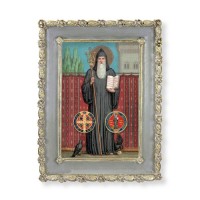 5 1/2" x 7 1/2" Rosebud Frame with Saint Benedict Print