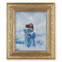 12 1/2" x 14 1/2" Ornate Gold Leaf Antique Frame with 8" x 10" Welcome Home/Reunion Print