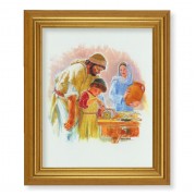 10" x 12" Gold Leaf Finish Beveled Frame with 8" x 10" Jesus the Carpenter Textured Art