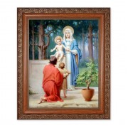 10" x 12" Ornate Wood Frame with an 8" x 10" The Holy Family with St. John Baptist Print