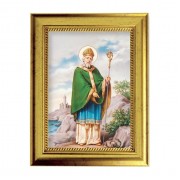 6 3/4" X 8 3/4" Gold Leaf Finish Frame with 5" X 7" Saint Patrick Textured Art
