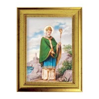 6 3/4" X 8 3/4" Gold Leaf Finish Frame with 5" X 7" Saint Patrick Textured Art
