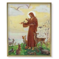 11" x 14" Gold Plaque Frame with a Saint Francis Print 11" x 14" Gold Plaque Frame with a Saint Francis Print