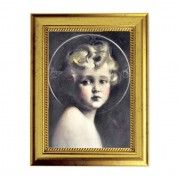 6 3/4" X 8 3/4" Gold Leaf Finish Frame with 5" X 7" Chambers: Light of the World Textured Art