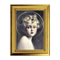6 3/4" X 8 3/4" Gold Leaf Finish Frame with 5" X 7" Chambers: Light of the World Textured Art
