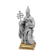 4 1/2" Pewter Saint Gregory Statue Gift Boxed