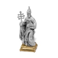 4 1/2" Pewter Saint Gregory Statue Gift Boxed