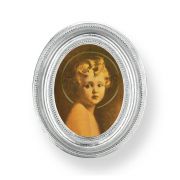3 1/2" x 4 1/2" Silver Oval Frame with a Chambers: Light of the World Print