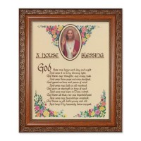 10" x 12" Ornate Wood Frame with an 8" x 10" House Blessing Print