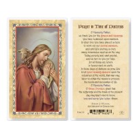 25pk - Prayer-Time Of Distress  Gold Stamped Laminated Holy Card  Pk 25
