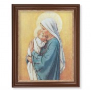 13 1/2" x 16 9/16" Walnut Finished Frame with 11" x 14" Barker: Madonna in Blue Textured Art